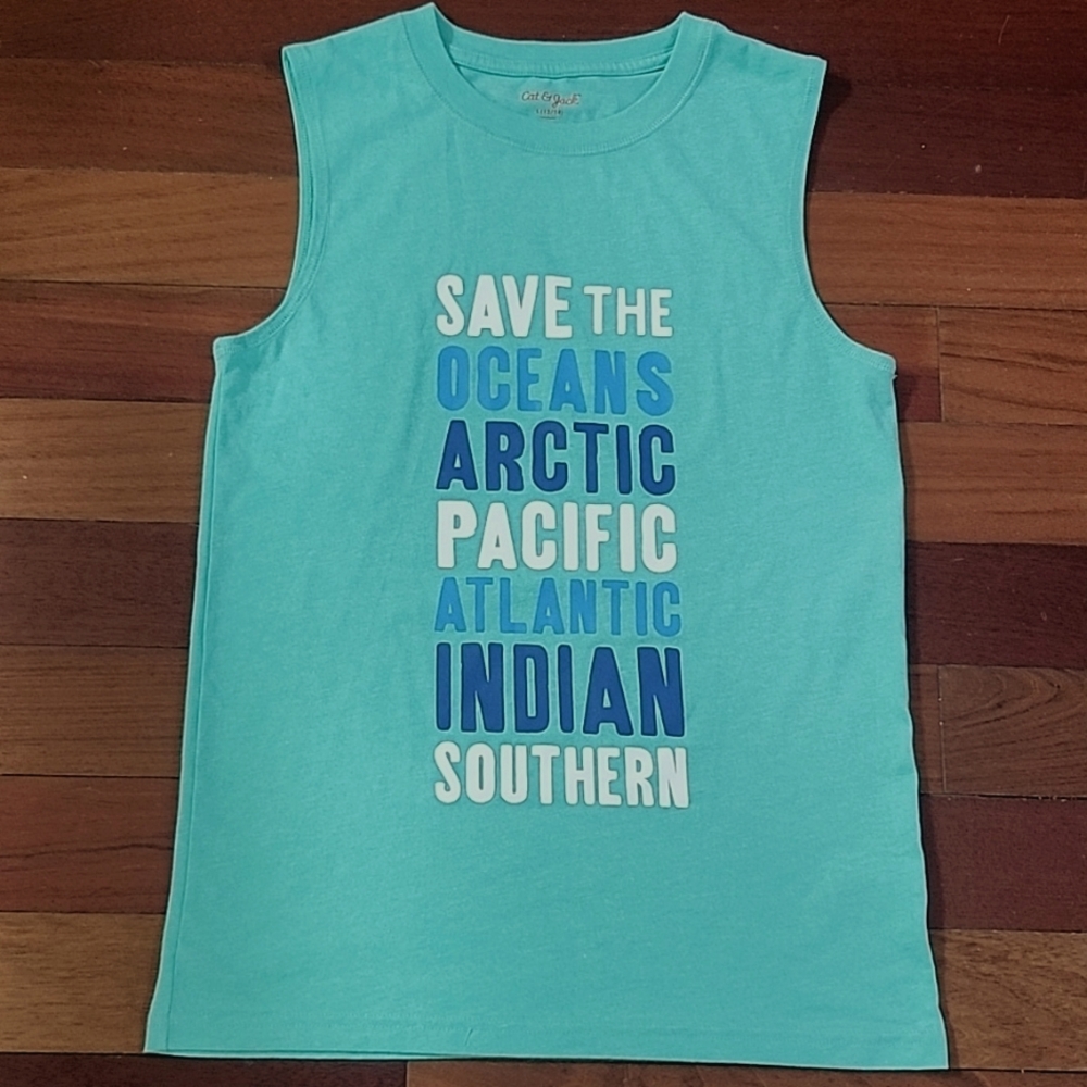 Cat & Jack Blue Ocean-Themed Tank Top
